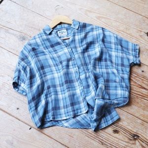 Cropped plaid blouse